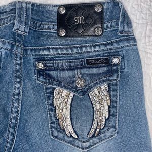 Miss me boot cut jeans with angel wing & flap pockets
